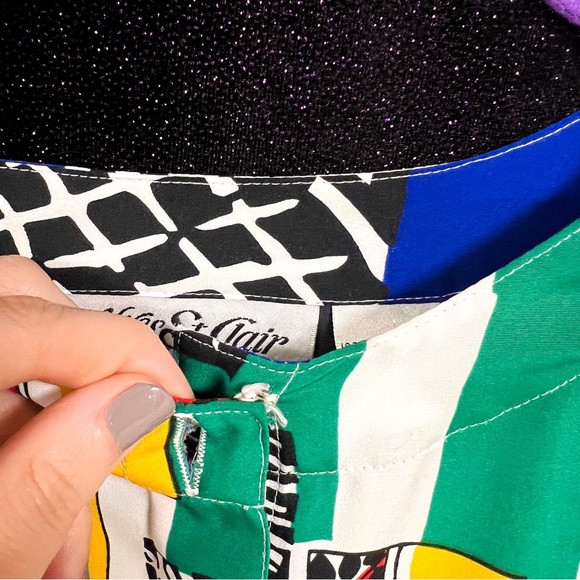 Yves St. Clair retro colorblock button down - Picture 5 of 10